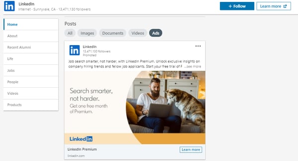 How to view competitors ads on LinkedIn