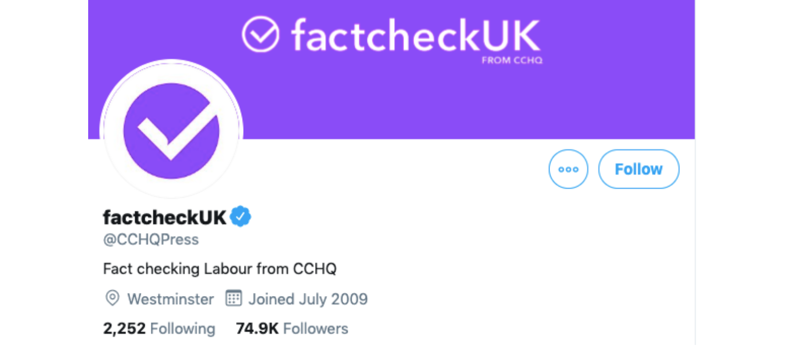 The Conservatives and factcheckUK: Twitter and disinformation